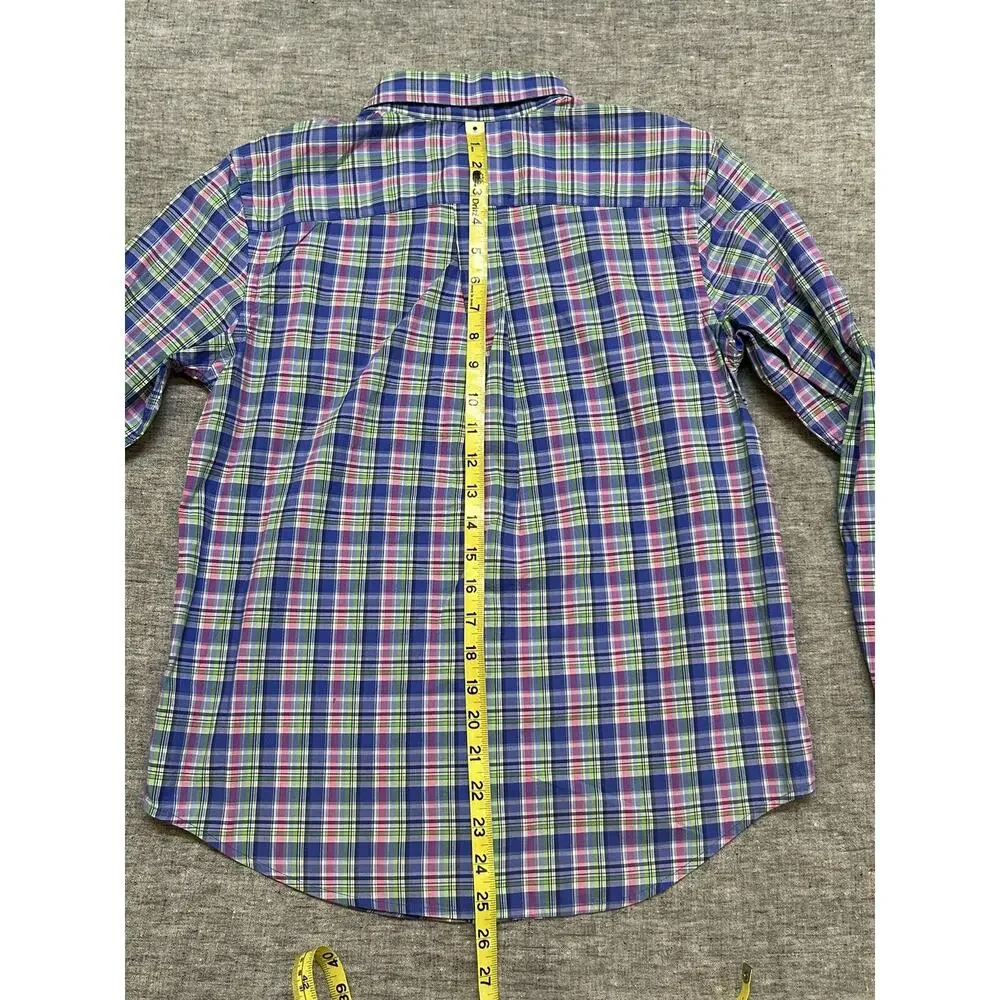 Ralph Lauren Shirt Youth Large 14-16 Plaid Long Sleeve Classic Preppy Button-Up